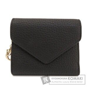 Christian Dior Logo Charm Bifold Wallet Leather